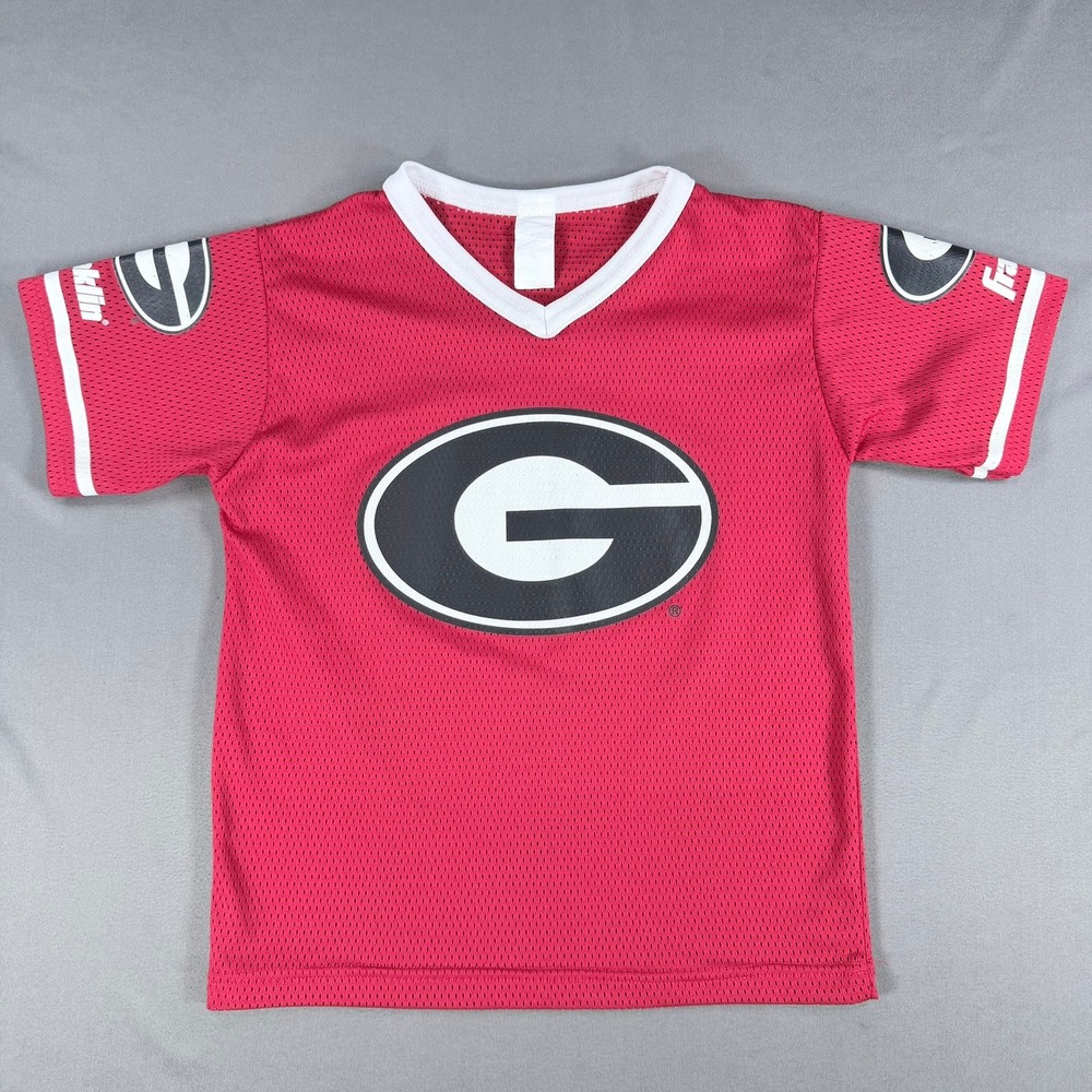 Franklin Georgia Bulldogs Youth YS Red Mesh Logo Jersey Game Day Sports Fan Gear